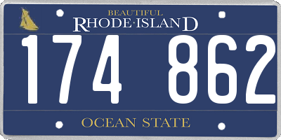 RI license plate 174862