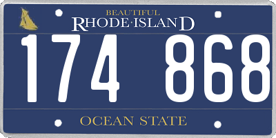 RI license plate 174868