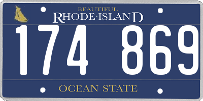 RI license plate 174869
