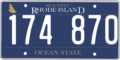 RI license plate 174870