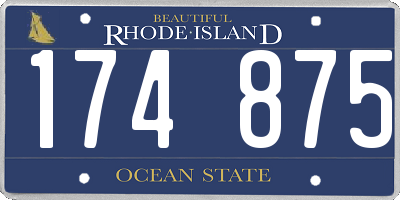 RI license plate 174875