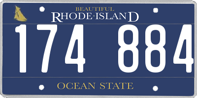 RI license plate 174884