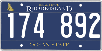 RI license plate 174892