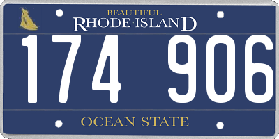 RI license plate 174906