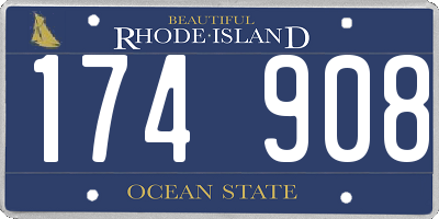 RI license plate 174908