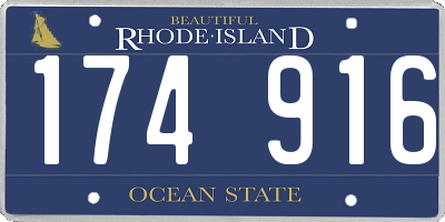 RI license plate 174916