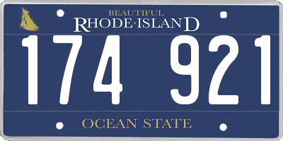 RI license plate 174921