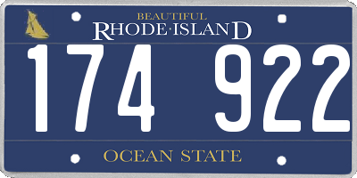 RI license plate 174922