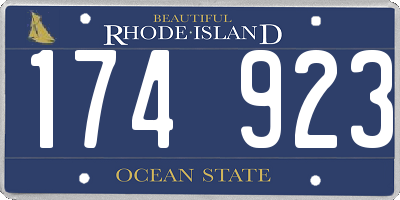 RI license plate 174923