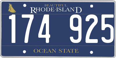 RI license plate 174925