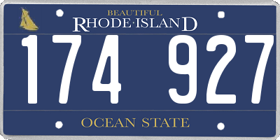 RI license plate 174927