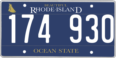RI license plate 174930
