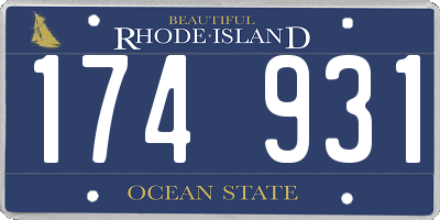 RI license plate 174931