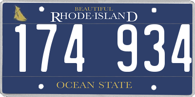 RI license plate 174934