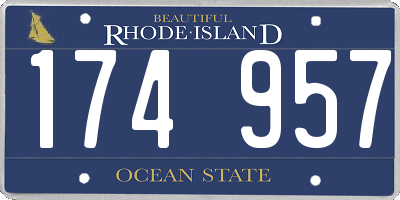 RI license plate 174957