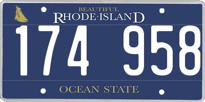RI license plate 174958