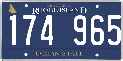 RI license plate 174965