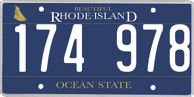 RI license plate 174978