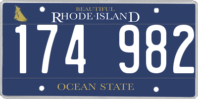 RI license plate 174982