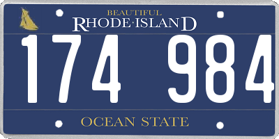 RI license plate 174984