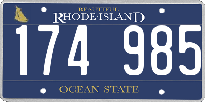 RI license plate 174985