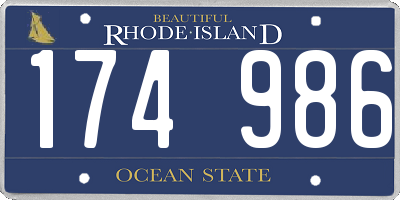 RI license plate 174986