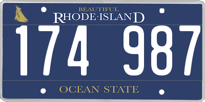 RI license plate 174987