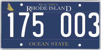 RI license plate 175003