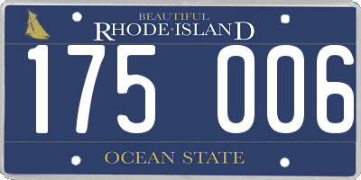 RI license plate 175006