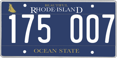 RI license plate 175007