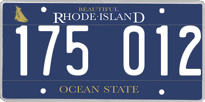 RI license plate 175012