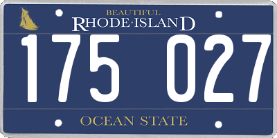 RI license plate 175027