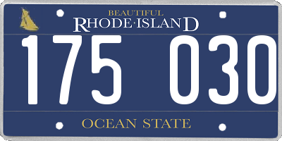 RI license plate 175030