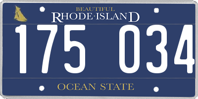 RI license plate 175034