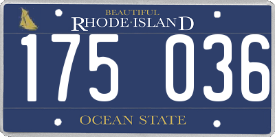 RI license plate 175036