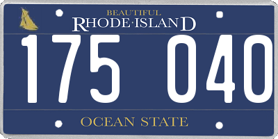 RI license plate 175040