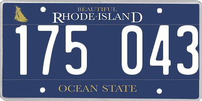 RI license plate 175043