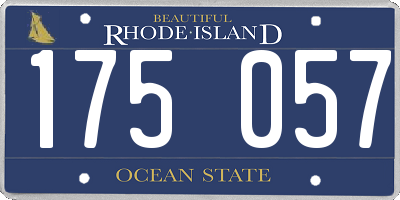 RI license plate 175057