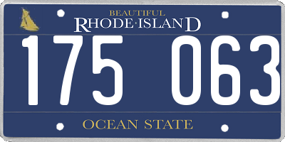 RI license plate 175063