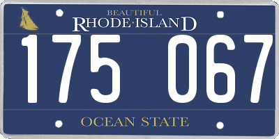 RI license plate 175067