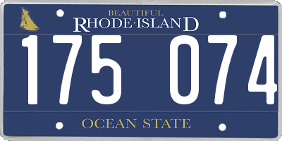 RI license plate 175074
