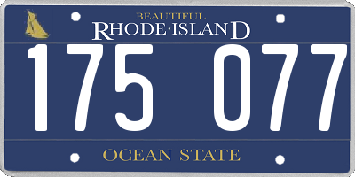 RI license plate 175077