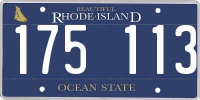 RI license plate 175113