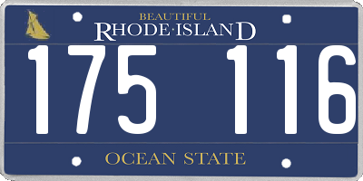 RI license plate 175116
