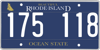 RI license plate 175118