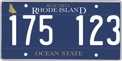 RI license plate 175123
