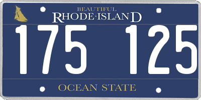 RI license plate 175125