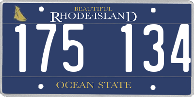 RI license plate 175134