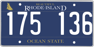 RI license plate 175136