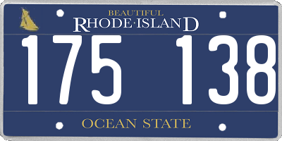 RI license plate 175138